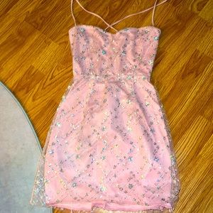 Lucy In The Sky Dress Sequin Pink Xs